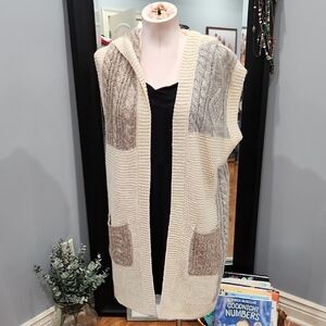Sleevless‎ Hooded Cardigan